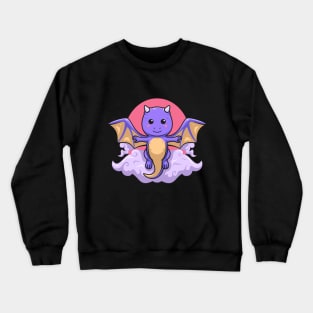 cute flying dragon in the sky Crewneck Sweatshirt